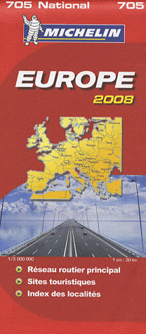 CARTE REGIONALE EUROPE - T8450 - CARTE ROUTIERE 705 EUROPE ROUTIERE ET TOURISTIQUE 2008