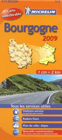 CARTE REGIONALE FRANCE - T7010 - CARTE ROUTIERE 519 BOURGOGNE HR 2009