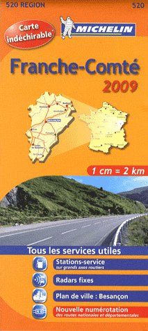 CARTE REGIONALE FRANCE - T7070 - CARTE ROUTIERE 520 FRANCHE COMTE HR 2009