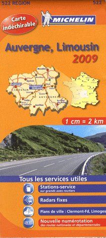 CARTE REGIONALE FRANCE - T7190 - CARTE ROUTIERE 522 AUVERGNE LIMOUSIN HR 2009