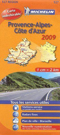 CARTE REGIONALE FRANCE - T7490 - CARTE ROUTIERE PROVENCE ALPES COTE D'AZUR HR 2009