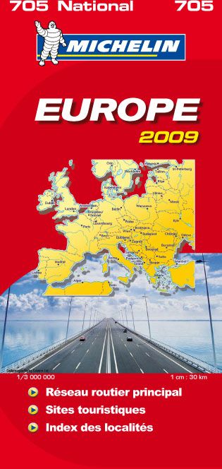 CARTE REGIONALE EUROPE - T8450 - CR 705 EUROPE ROUTIERE ET TOURISTIQUE 2009