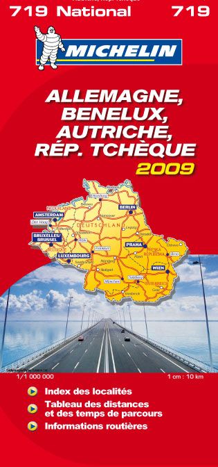 CARTE REGIONALE EUROPE - T9550 - CARTE ROUTIERE 719 ALLEMAGNE/BENELUX/AUTRICHE/REPUBLIQUE TCHEQUE 20