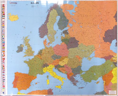 CARTES MURALES - CARTE EUROPE (POLITIQUE - PLASTIFIE - SOUS GAINE)