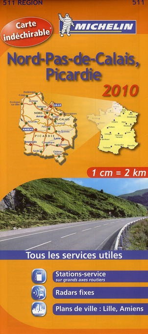 CARTE REGIONALE FRANCE - T6530 - CARTE ROUTIERE 511 NORD PAS DE CALAIS PICARDIE HR 2010