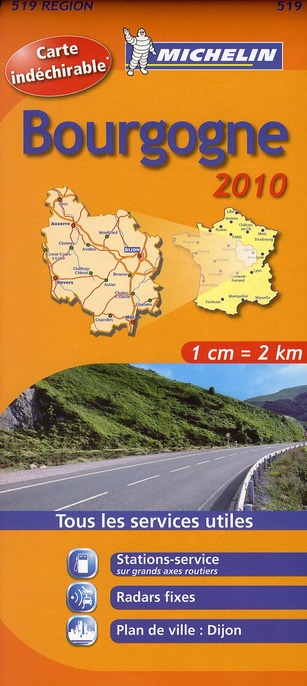 CARTE REGIONALE FRANCE - T7010 - CARTE ROUTIERE 519 BOURGOGNE HR 2010