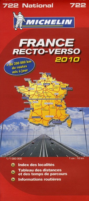 CARTE NATIONALE FRANCE - T7860 - CARTE ROUTIERE 722 FRANCE RECTO-VERSO 2010