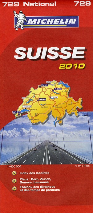 CARTE REGIONALE EUROPE - T9750 - CARTE ROUTIERE 729 SUISSE 2010