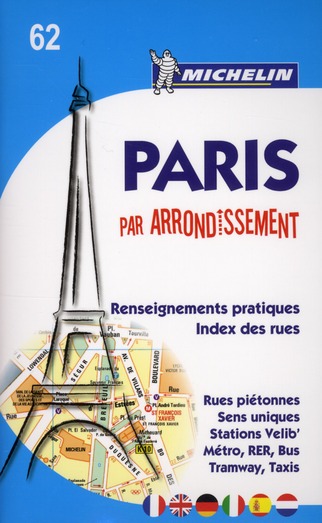 PLANS DE VILLE MICHELIN FRANCE - T210 - PARIS PAR ARRONDISSEMENT - PLAN ATLAS (AGRAFE)