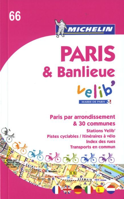 PLANS DE VILLE MICHELIN FRANCE - T290 - PARIS & BANLIEUE VELIB , PAR ARRONDISSEMENT ET 30 COMMUNES