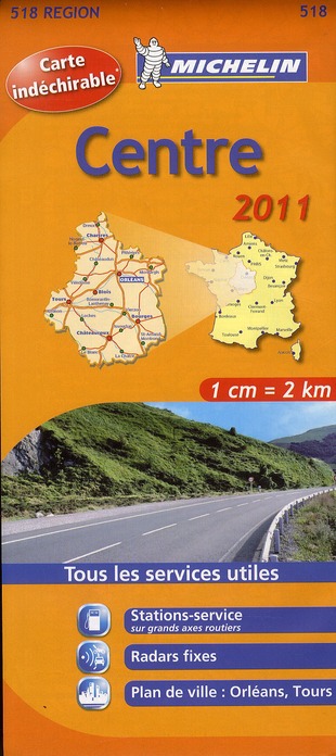 CARTE REGIONALE FRANCE - T6950 - CARTE ROUTIERE 518 CENTRE HR 2011