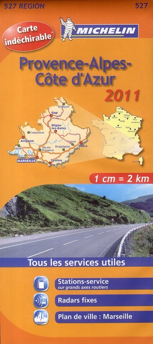 CARTE REGIONALE FRANCE - T7490 - CARTE ROUTIERE PROVENCE ALPES COTE D'AZUR HR 2011