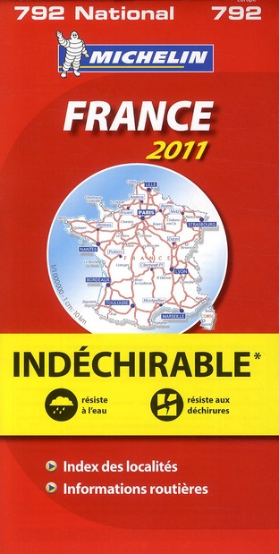CARTE NATIONALE FRANCE - T7800 - CN 792 FRANCE INDECHIRABLE 2011