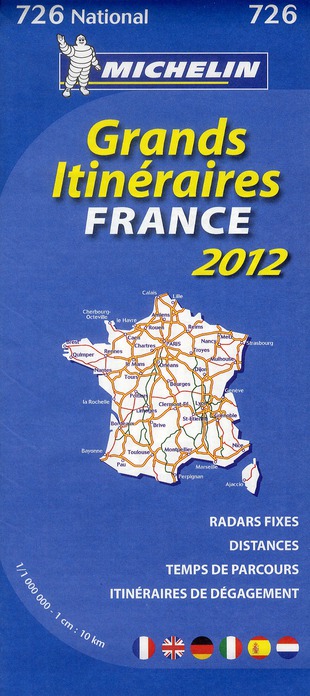 CARTE NATIONALE FRANCE - T8100 - CN 726 GRANDS ITINERAIRES FRANCE 2012