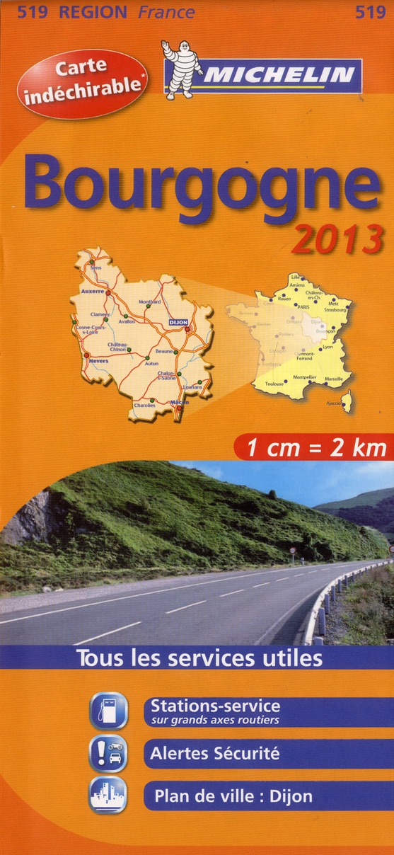 CARTE REGIONALE FRANCE - T7010 - CARTE ROUTIERE 519 BOURGOGNE 2013