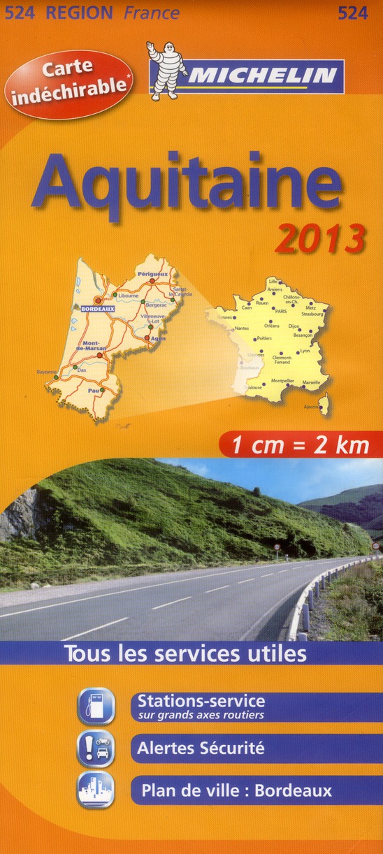 CARTE REGIONALE FRANCE - T7310 - CARTE ROUTIERE 524 AQUITAINE HR 2013