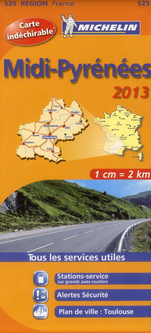 CARTE REGIONALE FRANCE - T7370 - CARTE ROUTIERE 525 MIDI PYRENEES HR 2013