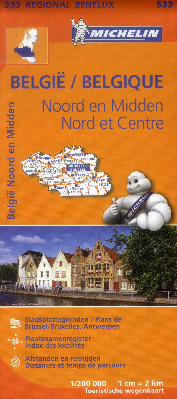 CARTE REGIONALE NOORD-EN MIDDEN-BELGIE / BELGIQUE NORD ET CENTRE