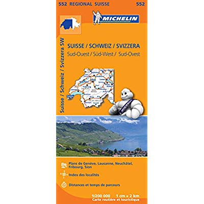 CARTE REGIONALE SUISSE / SCHWEIZ / SVIZZERA SUD-OUEST / SUD-WEST / SUD-OVEST