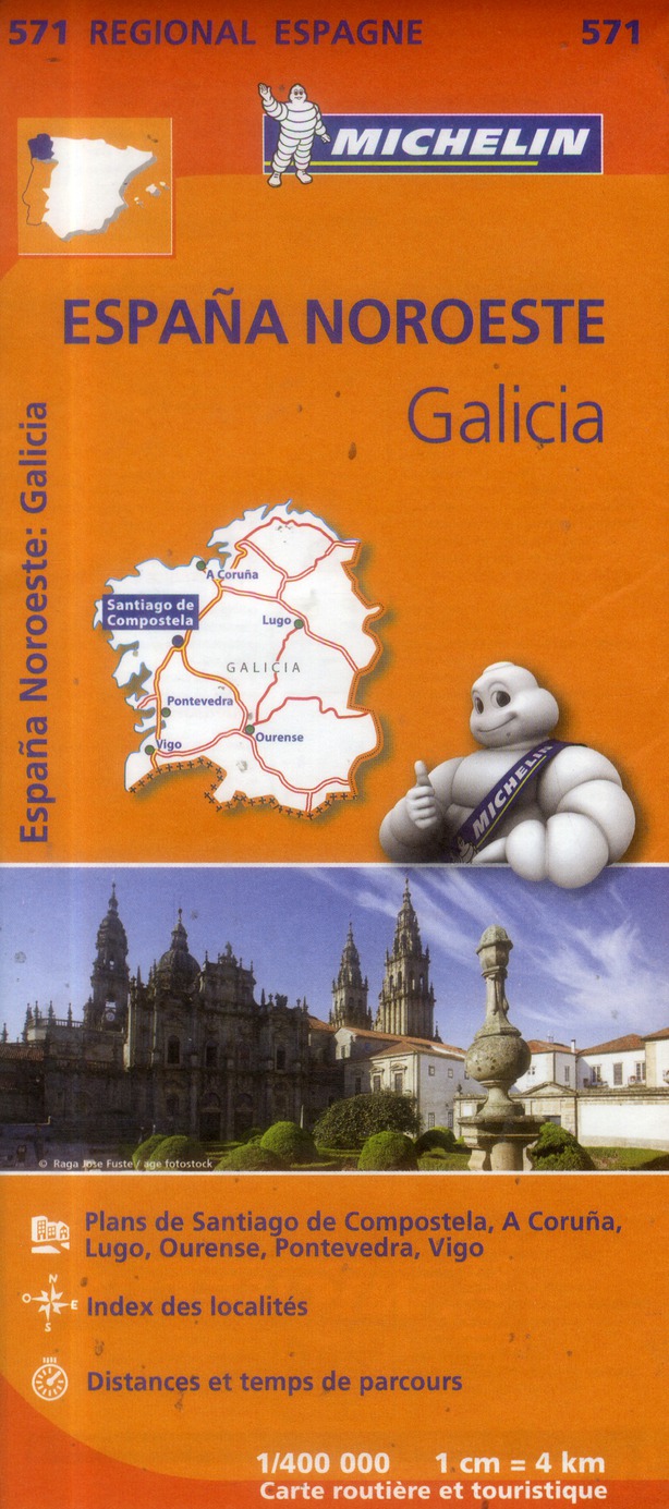 CARTE REGIONALE ESPAGNE NORD-OUEST, GALICIA