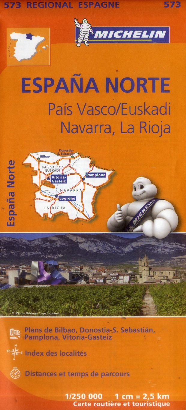 CARTE REGIONALE ESPAGNE NORD : PAIS VASCO/EUSKADI NAVARRA, LA RIOJA