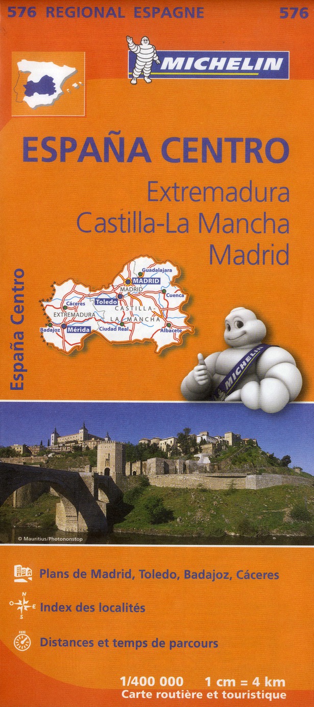 CARTE REGIONALE ESPAGNE CENTRE : EXTREMADURA, CASTILLA-LA MANCHA, MADRID