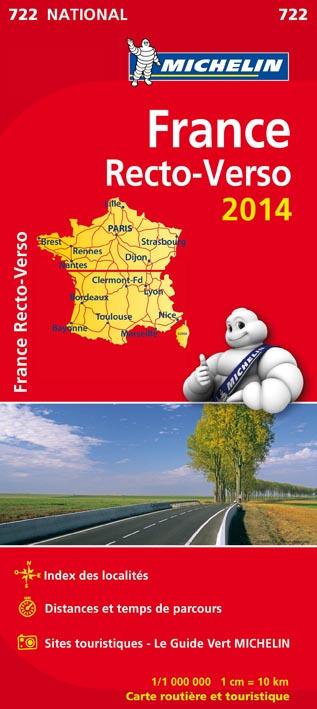 CARTE NATIONALE FRANCE - T7860 - CN 722 FRANCE RECTO-VERSO 2014