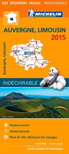 CARTE REGIONALE FRANCE - T7190 - CARTE REGIONALE AUVERGNE, LIMOUSIN 2015