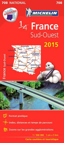 CARTE NATIONALE FRANCE - T8070 - CARTE NATIONALE 708 FRANCE SUD-OUEST 2015