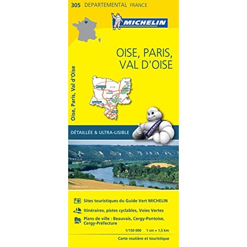 CARTE DEPARTEMENTALE OISE, PARIS, VAL D'OISE