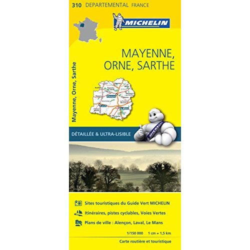 CARTE DEPARTEMENTALE MAYENNE, ORNE, SARTHE