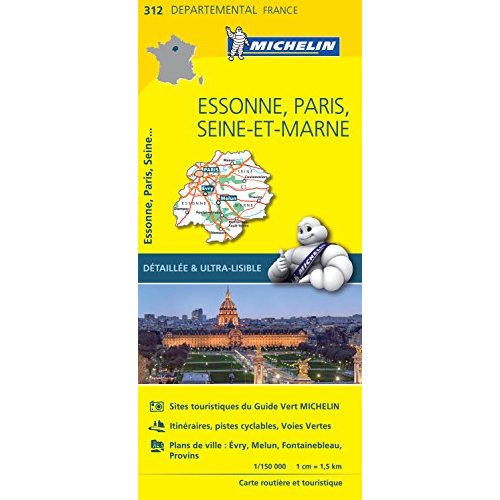 CARTE DEPARTEMENTALE ESSONNE, PARIS, SEINE-ET-MARNE