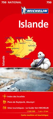 CARTE NATIONALE ISLANDE / IJSLAND