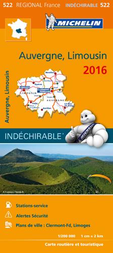 CARTE REGIONALE FRANCE - T7190 - CARTE REGIONALE 522 AUVERGNE LIMOUSIN HR 2016