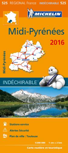 CARTE REGIONALE FRANCE - T7370 - CARTE REGIONALE 525 MIDI PYRENEES 2016