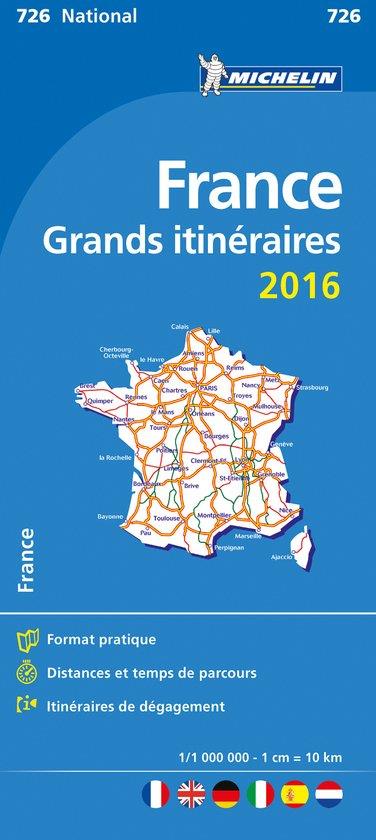 CARTE NATIONALE FRANCE - T8100 - CARTE NATIONALE 726 GRANDS INTINERAIRES FRANCE 2016