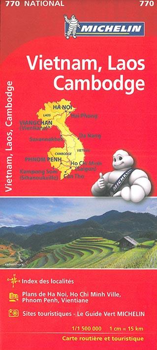 CARTE NATIONALE VIETNAM LAOS CAMBODGE / VIETNAM LAOS CAMBODIA