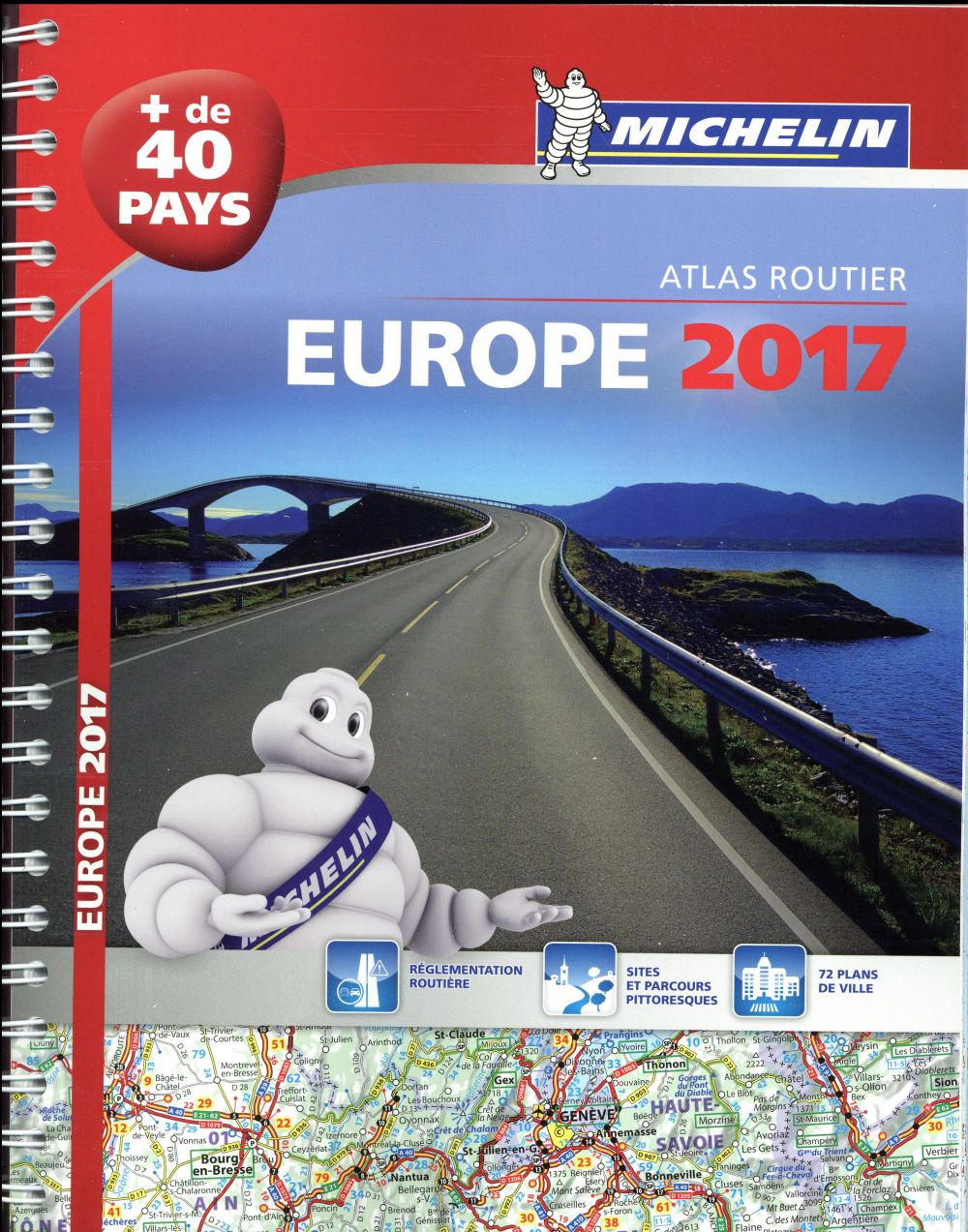 ATLAS EUROPE - T25210 - EUROPE 2017 - ATLAS ROUTIER E TOURISTIQUE (A4-SPIRALE)