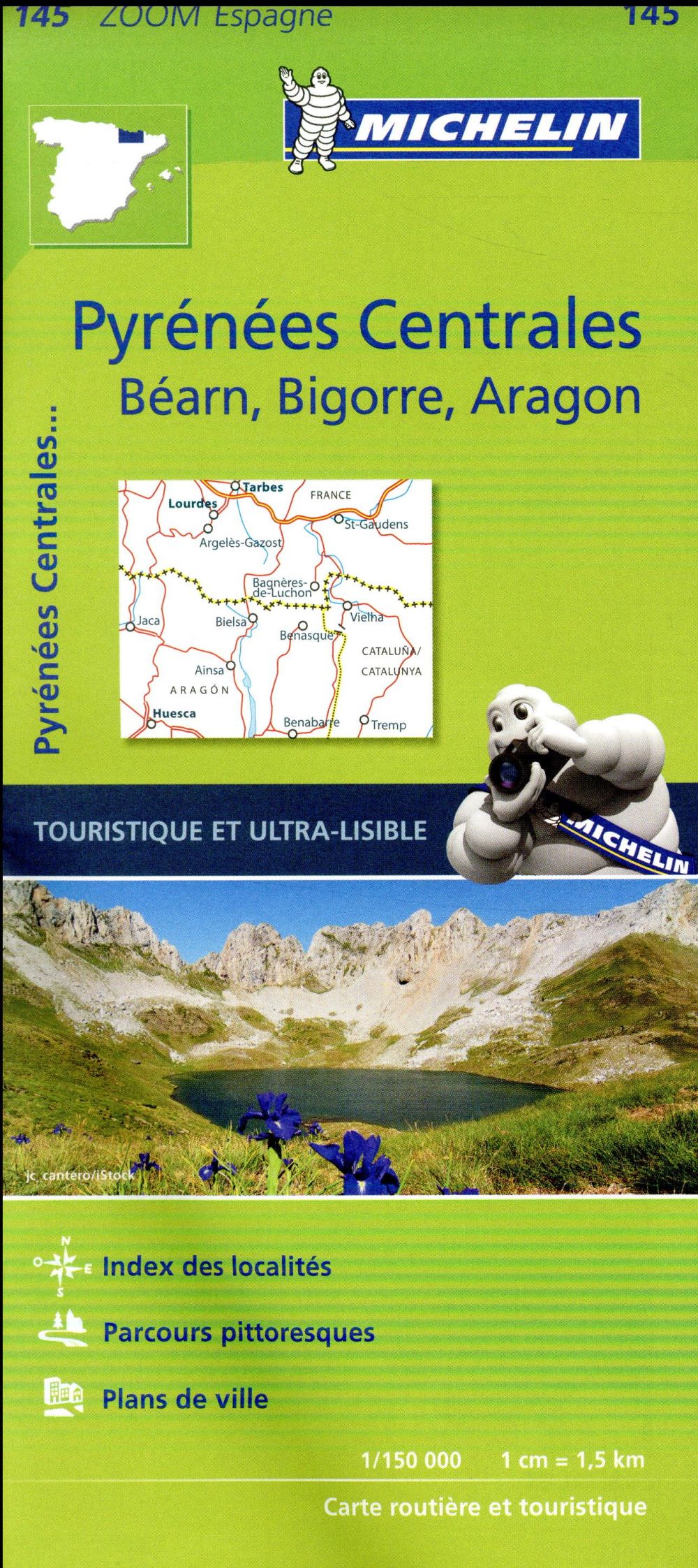 CARTE ZOOM PYRENEES CENTRALES - BEARN  BIGORRE  ARAGON