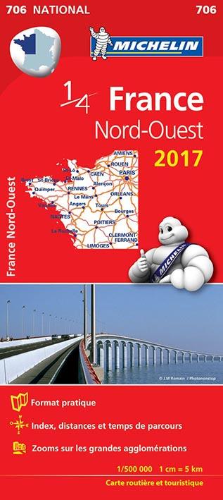 CARTE NATIONALE FRANCE - T8050 - CARTE NATIONALE 706 FRANCE NORD-OUEST 2017