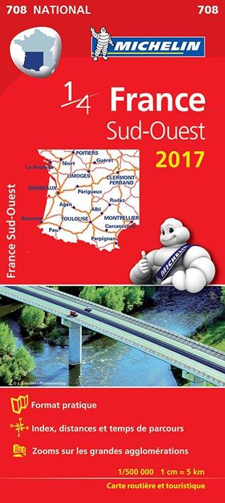 CARTE NATIONALE FRANCE - T8070 - CARTE NATIONALE 708 FRANCE SUD-OUEST 2017