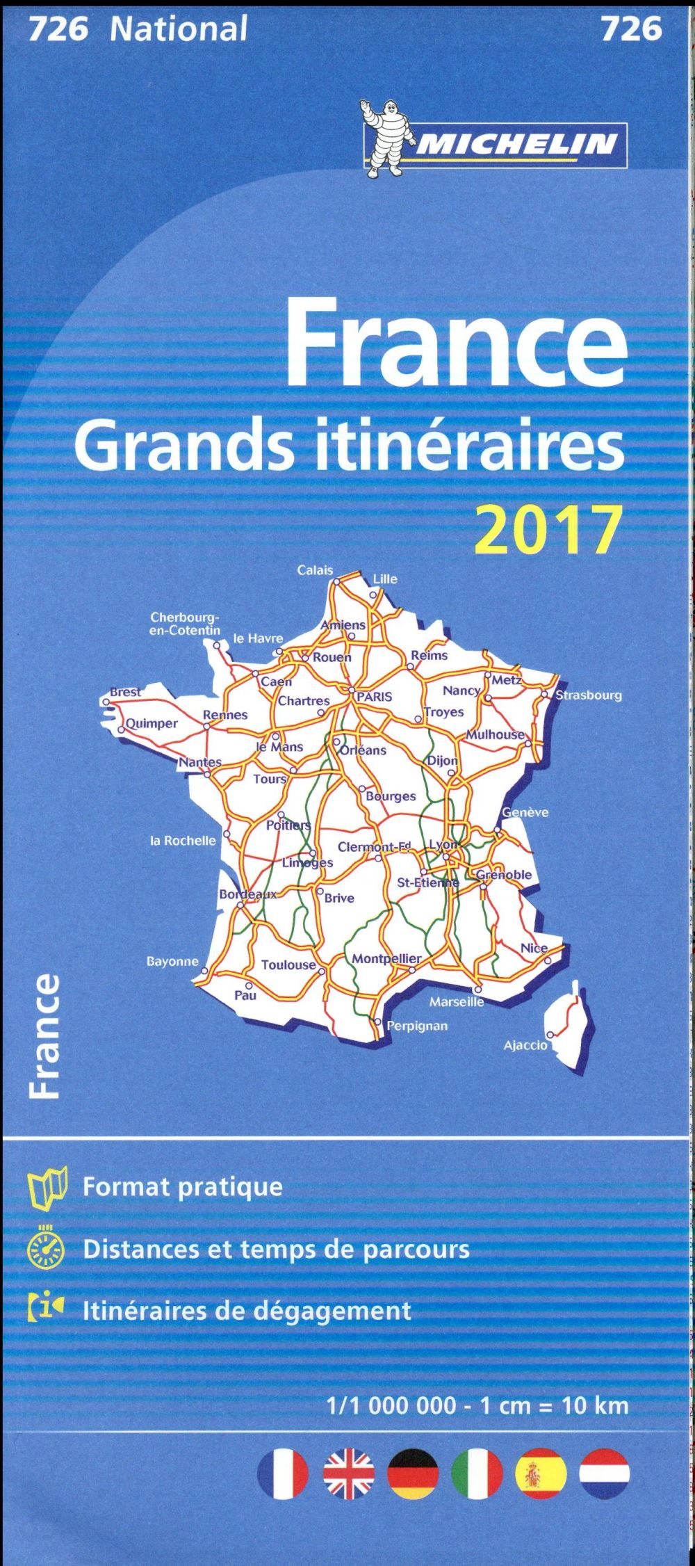 CARTE NATIONALE FRANCE - T8100 - CARTE NATIONALE 726 GRANDS ITINERAIRES FRANCE 2017