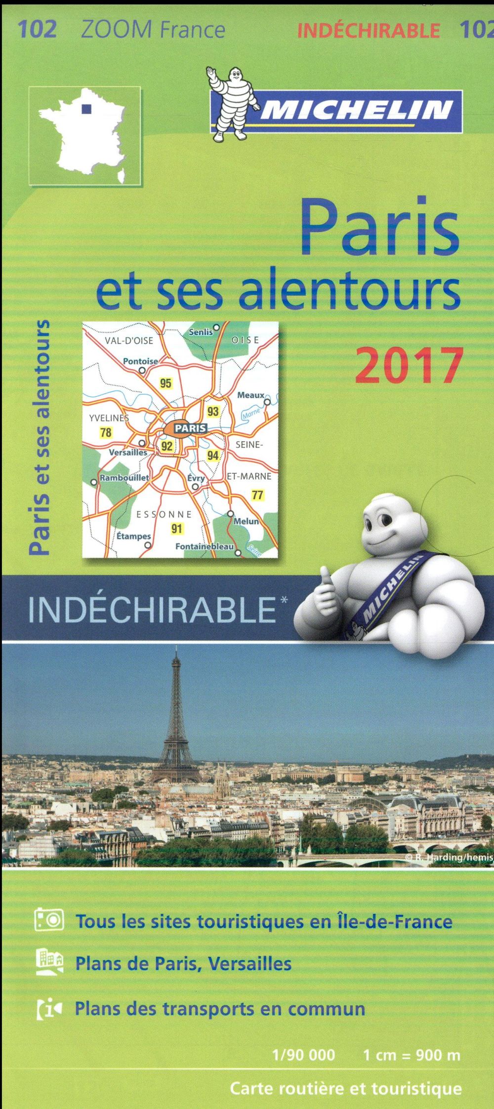 CARTE ZOOM FRANCE - T4551 - CARTE ZOOM PARIS ET SES ALENTOURS 2017