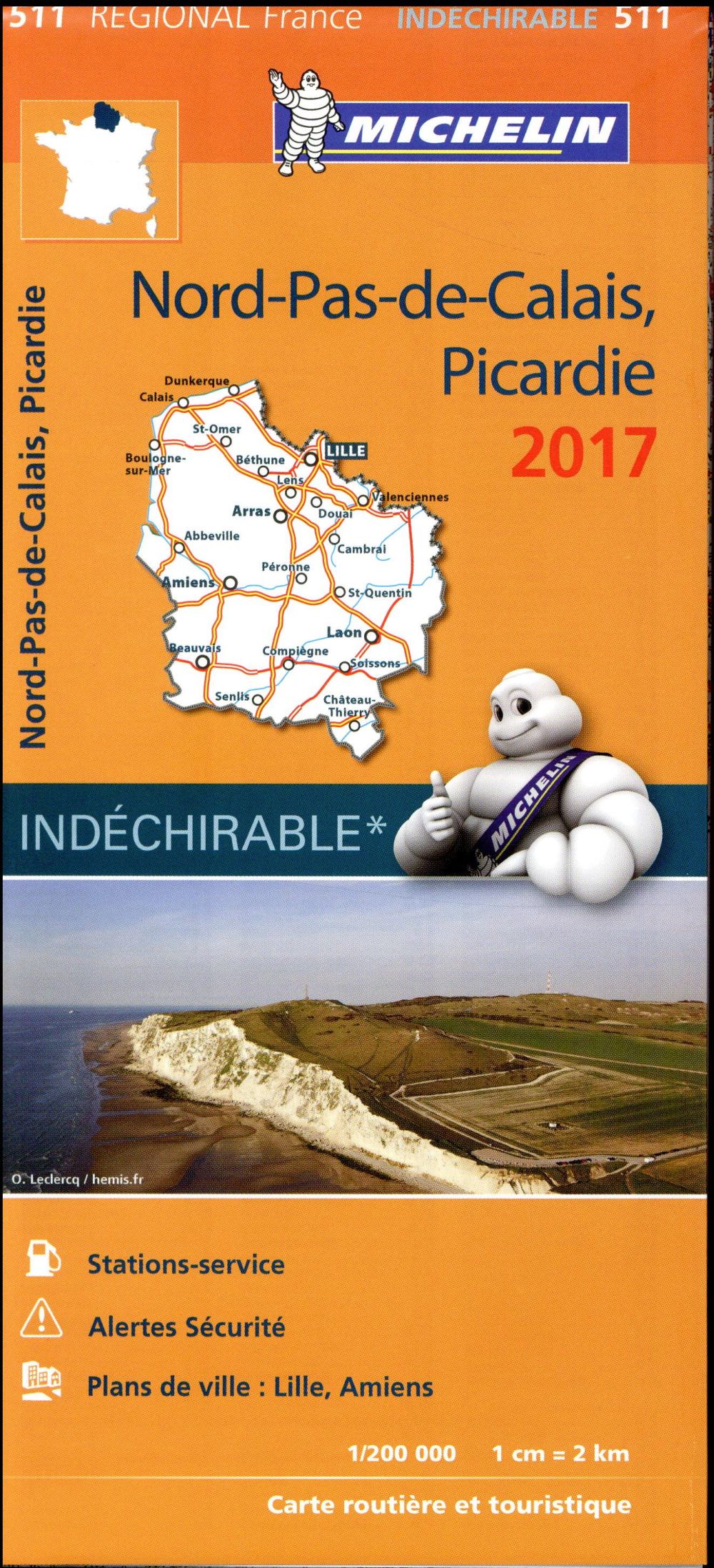 CARTE REGIONALE FRANCE - T6530 - CARTE REGIONALE 511 NORD-PAS-DE-CALAIS, PICARDIE 2017