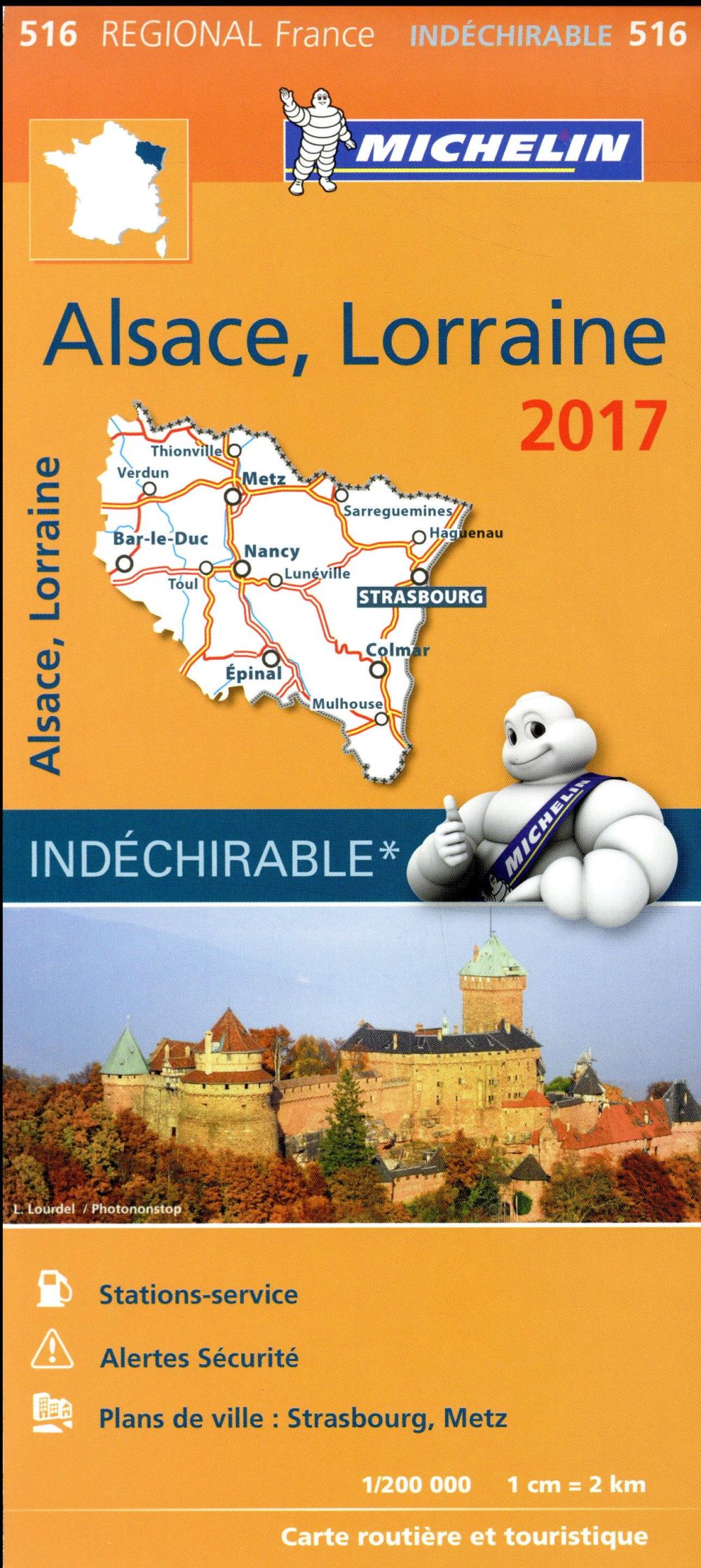 CARTE REGIONALE FRANCE - T6800 - CARTE REGIONALE 516 ALSACE, LORRAINE 2017