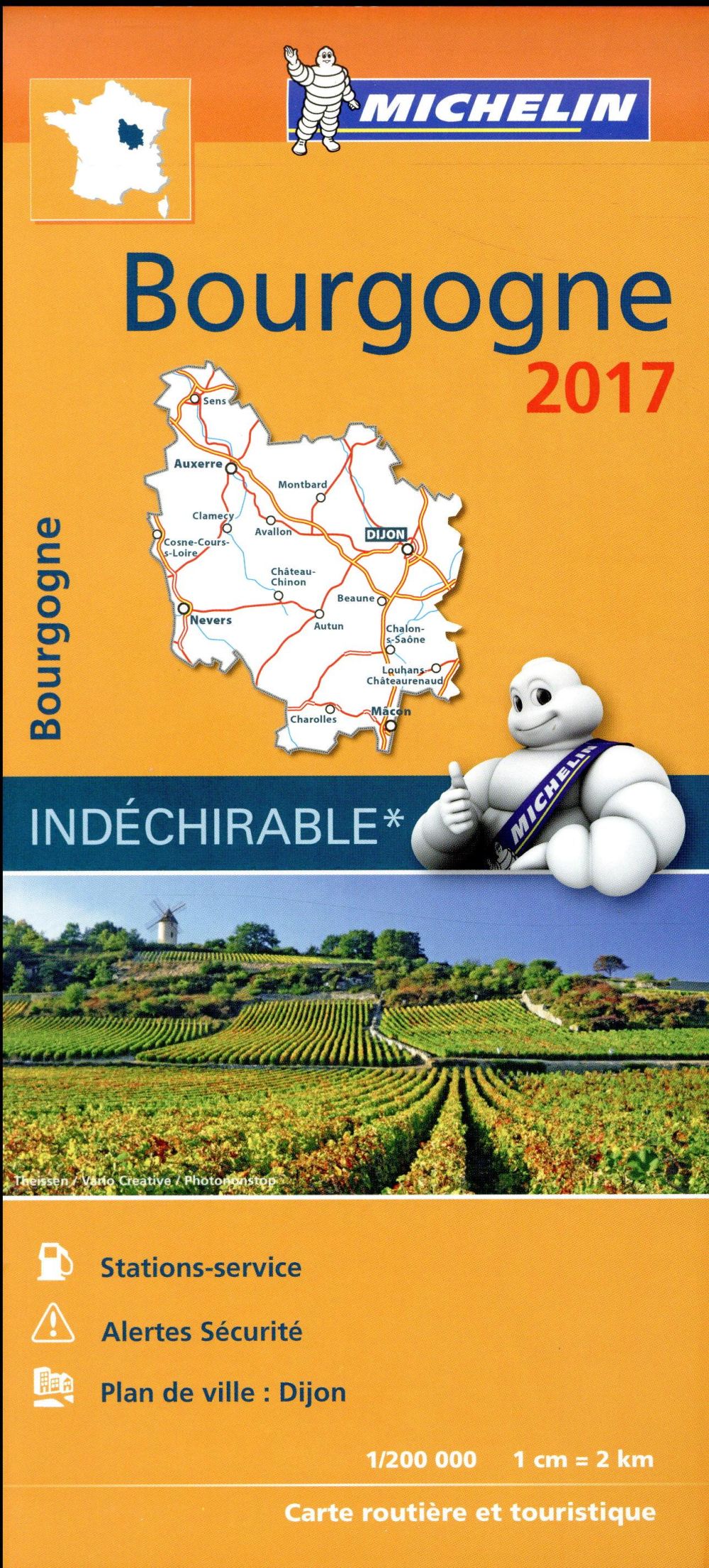 CARTE REGIONALE FRANCE - T7010 - CARTE REGIONALE 519 BOURGOGNE 2017