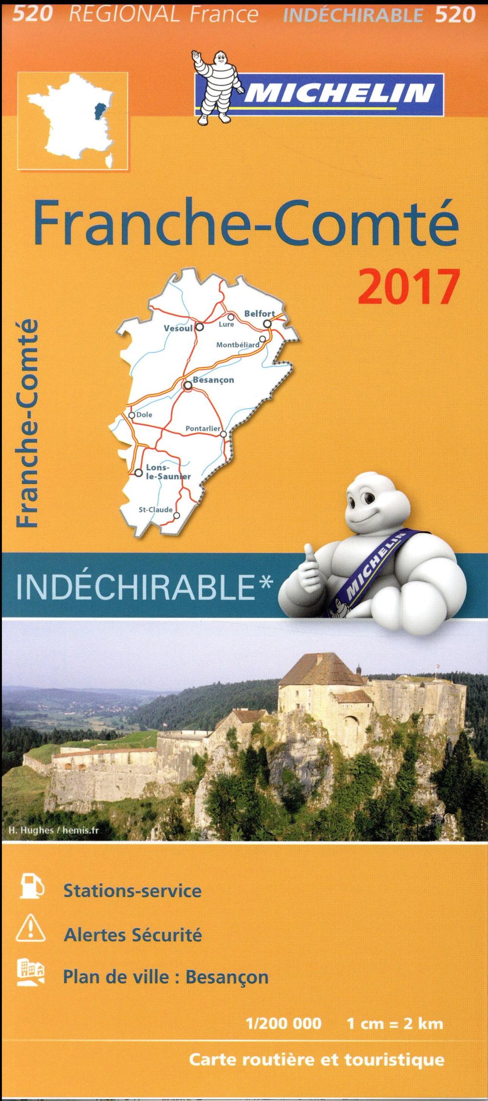 CARTE REGIONALE FRANCE - T7070 - CARTE REGIONALE 520 FRANCHE COMTE 2017