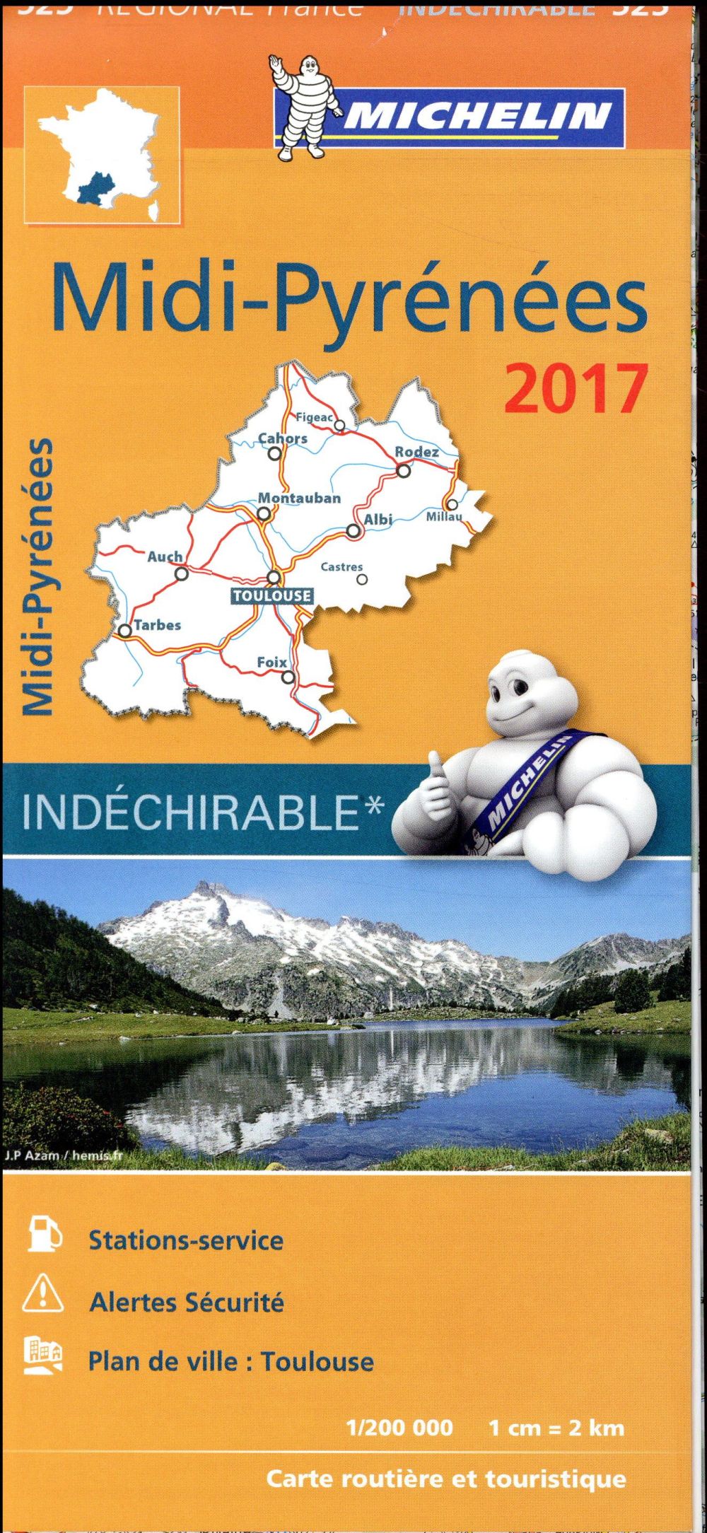 CARTE REGIONALE FRANCE - T7370 - CARTE REGIONALE 525 MIDI PYRENEES 2017