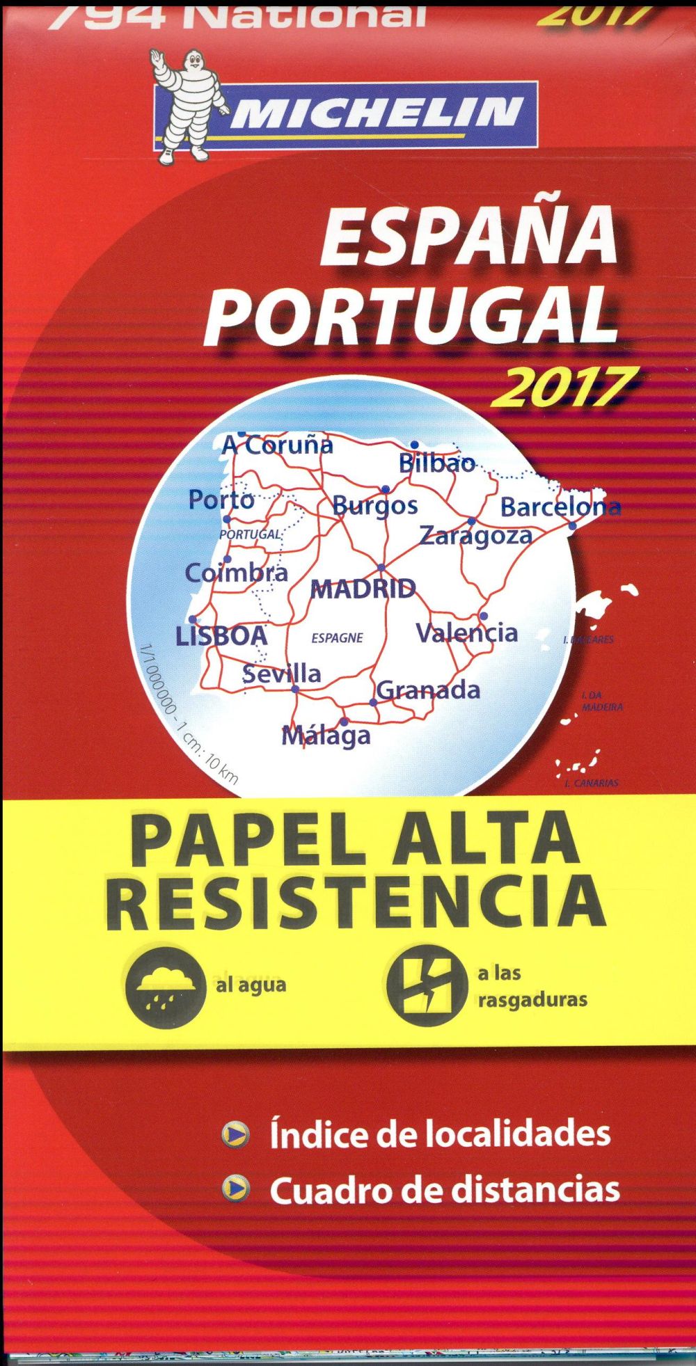 CARTE NATIONALE ESPANA, PORTUGAL 2017 - PAPEL ALTA RESISTENCIA / ESPAGNE, PORTUGAL 2017 - INDECHIRAB