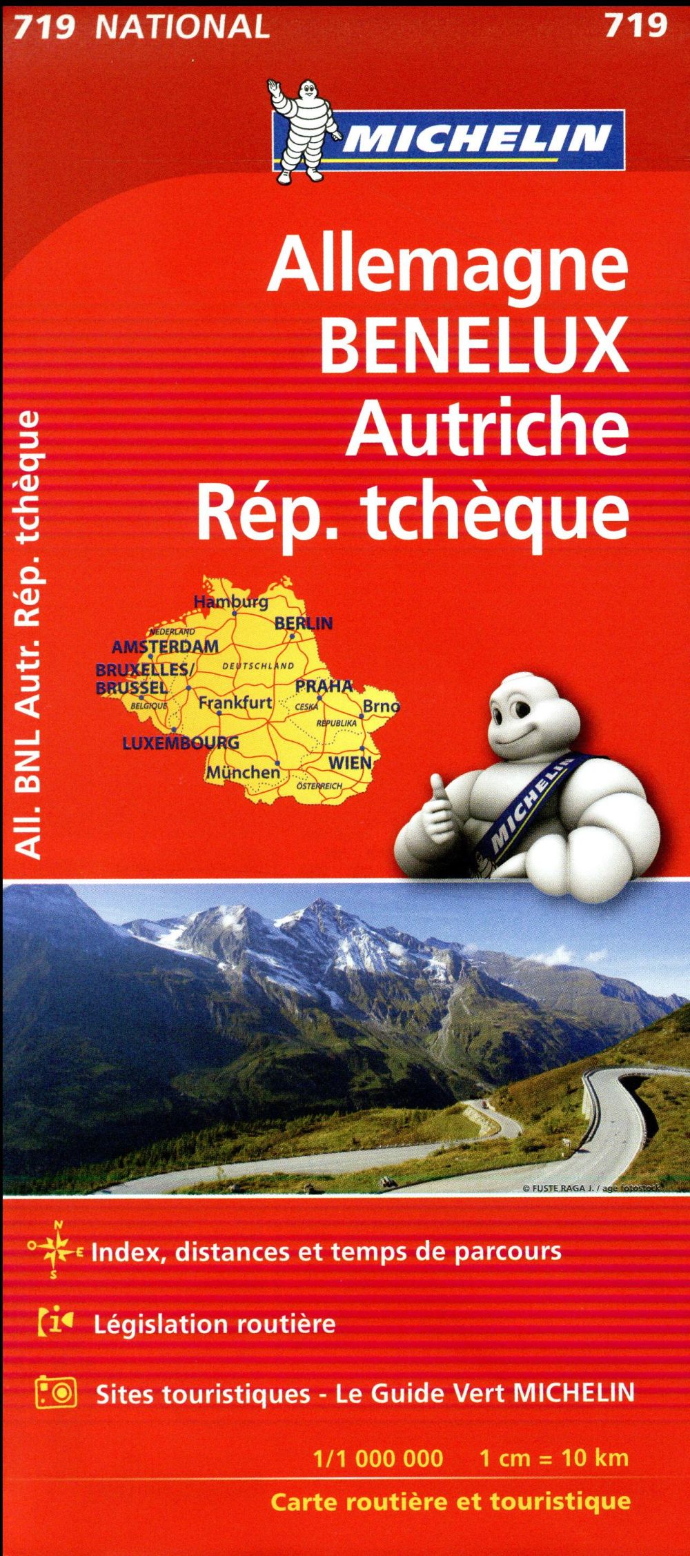 CARTE NATIONALE ALLEMAGNE, BENELUX, AUTRICHE, TCHEQUIE / DUITSLAND, BENELUX, OOSTENRIJK, TSJECHIE